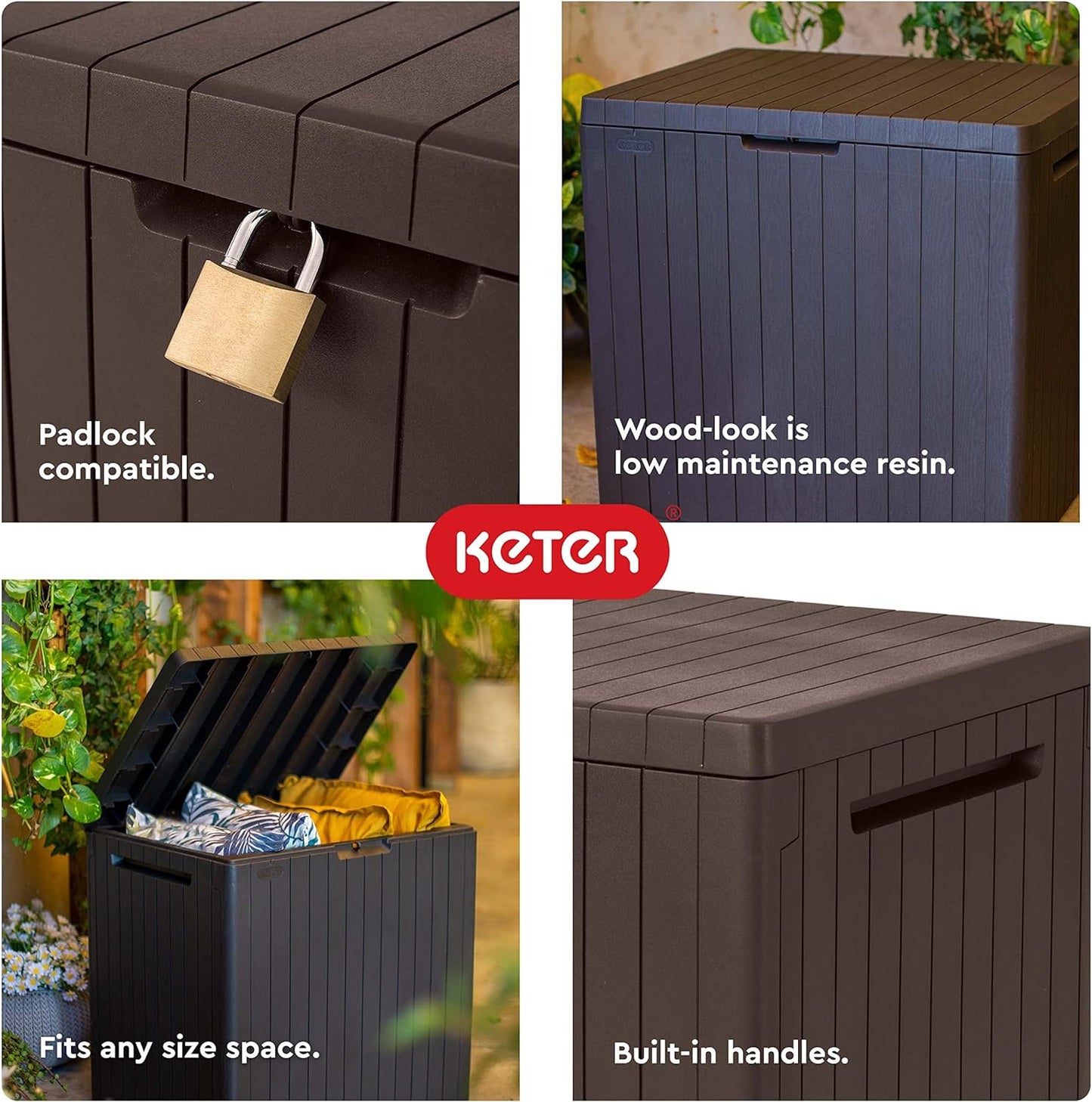 Keter City Box - 113L Outdoor Storage Box - 2 PACK