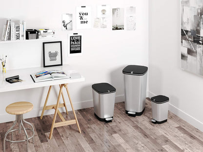 PRE ORDER: OCT. - Curver Chic 10L Pedal Bin - Steel Look