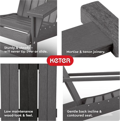 Keter Premium  Montauk Adirondack Chair - Slate