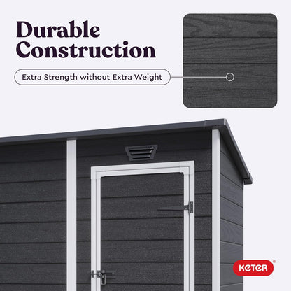 PRE ORDER: OCT. - Manor Pent Essential 6x4 Garden Shed - Dark Grey (1.8 x 1.1m)