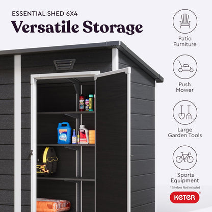 PRE ORDER: OCT. - Manor Pent Essential 6x4 Garden Shed - Dark Grey (1.8 x 1.1m)