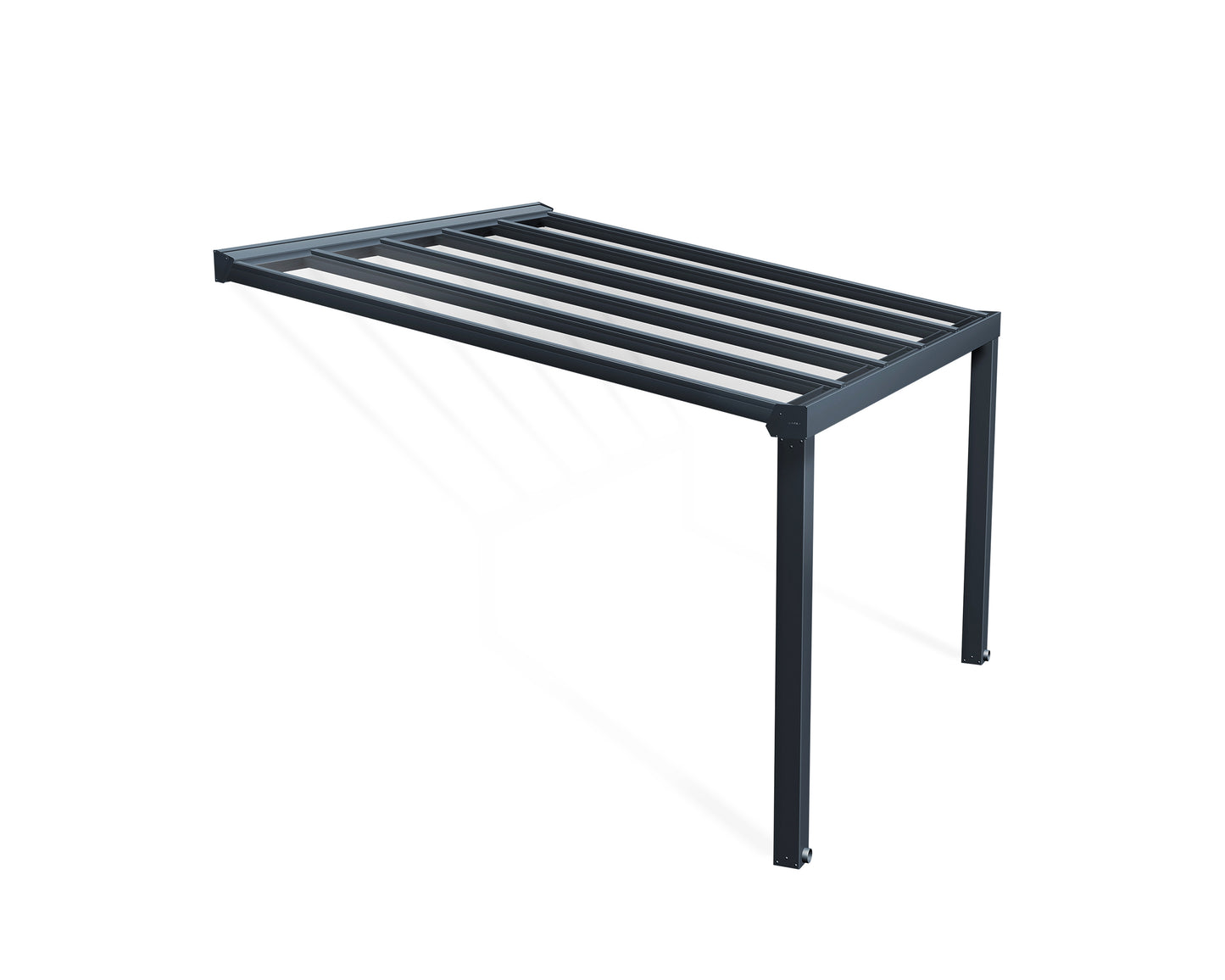 Stockholm Patio Cover 3.7m x 3.4m - Grey Frame With Clear Roof
