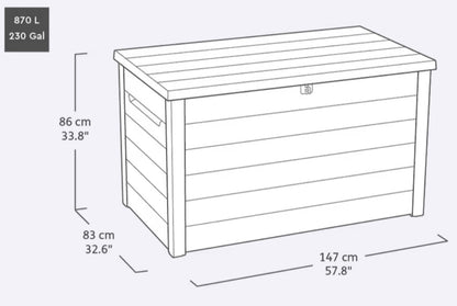PRE ORDER: OCT. - Keter Signature 870L Storage Box - Walnut Look
