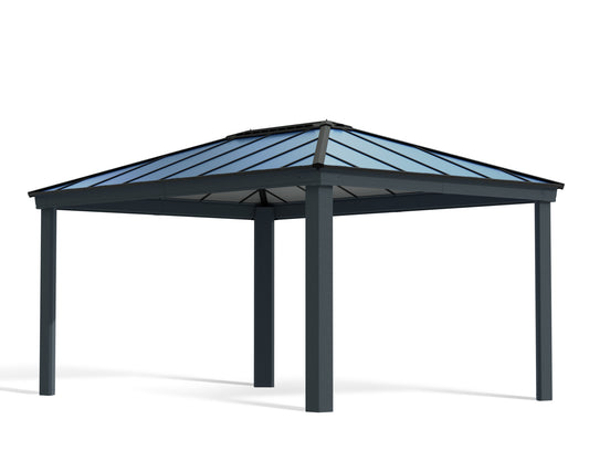 Dallas Gazebo 3.6m x 4.8m - Grey Frame With Grey Roof