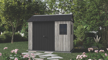 PRE ORDER: OCT. - Keter Apex Shed 7.5x9 - Stormgrey Look (2.3 x 2.9m)