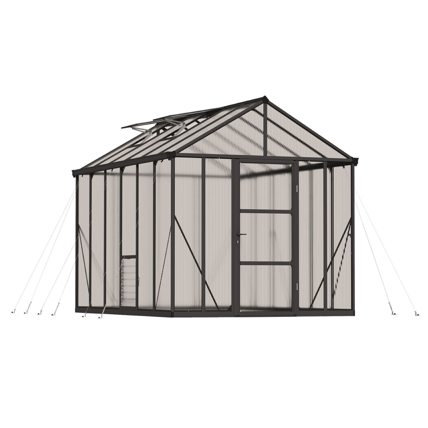 8' x 12' Premium Greenhouse - Grey Frame