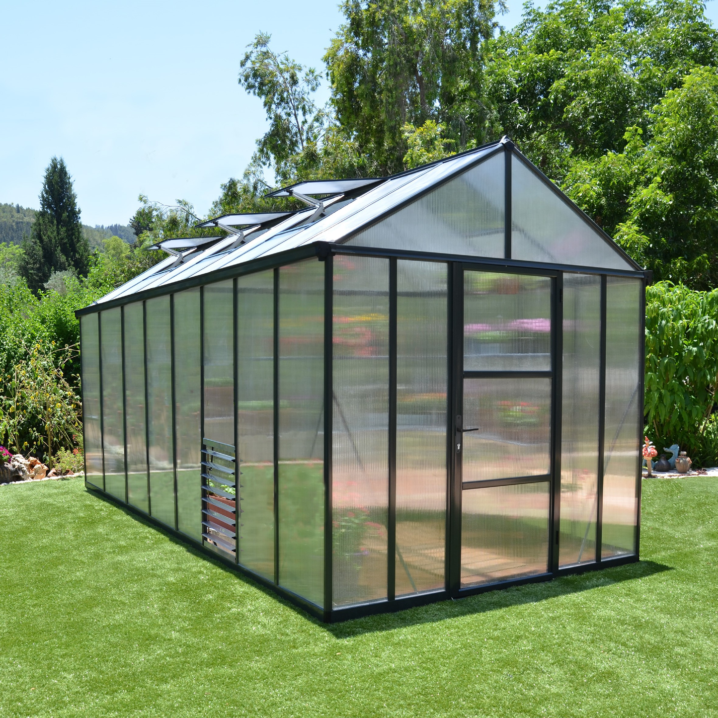 GLORY 8' x 16' Premium Greenhouse - Grey Frame
