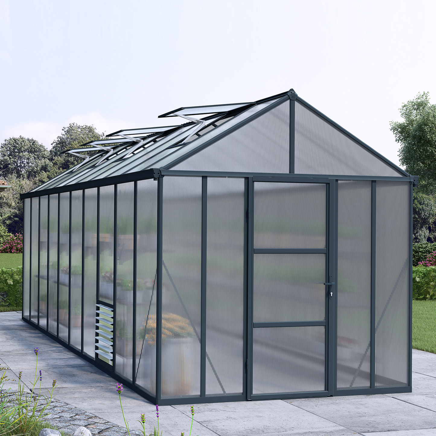 GLORY 8' x 20' Premium Greenhouse - Grey Frame