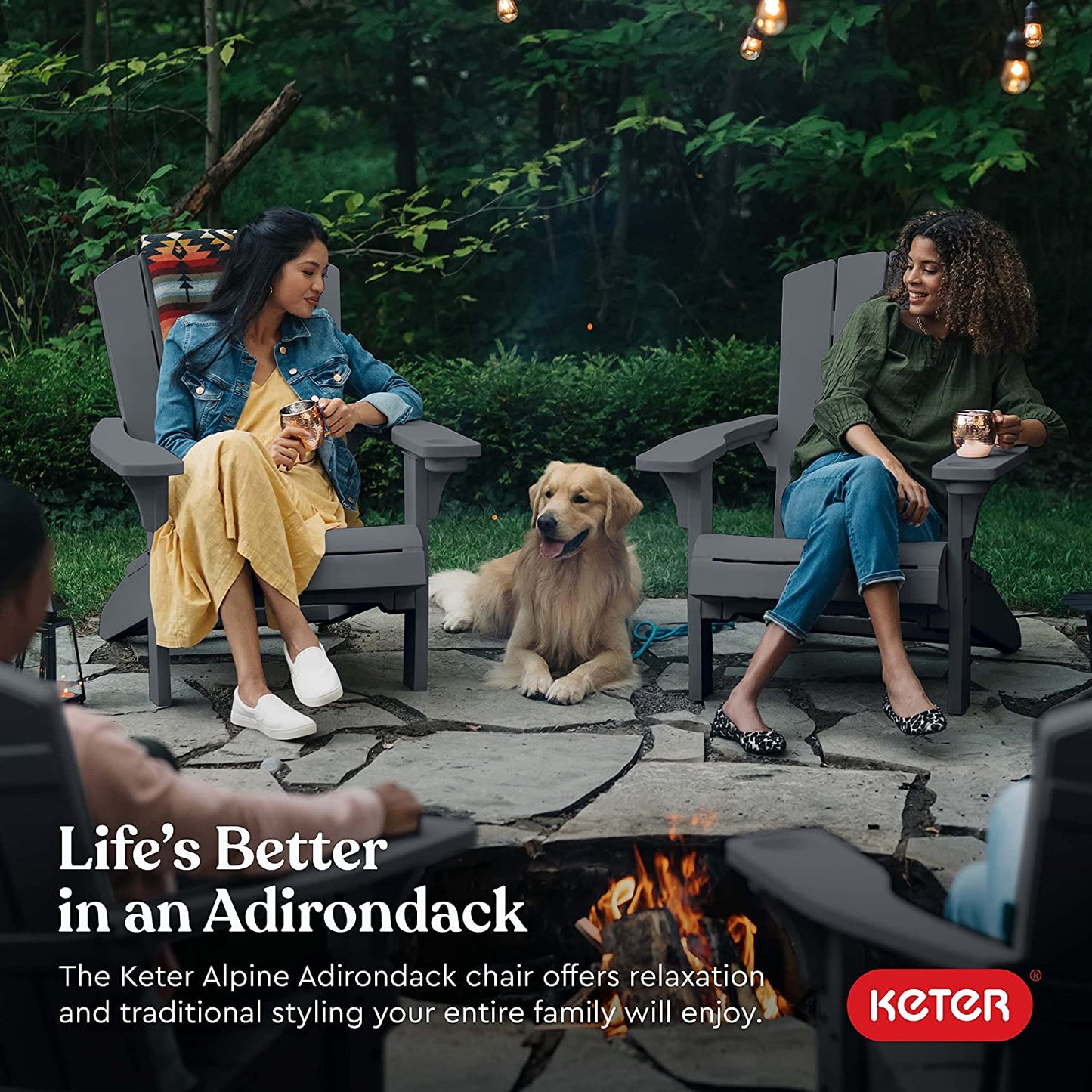 PRE ORDER: SEP. - Keter Alpine Adirondack Chair - Graphite - 2 PACK