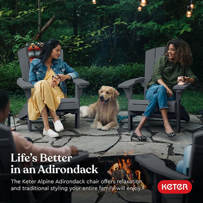 PRE ORDER: SEP. - Keter Alpine Adirondack Chair - Graphite - 2 PACK