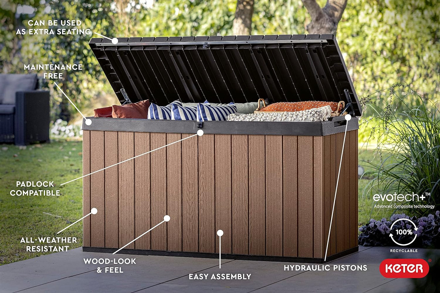 Keter Darwin 570L Storage Box - Brown