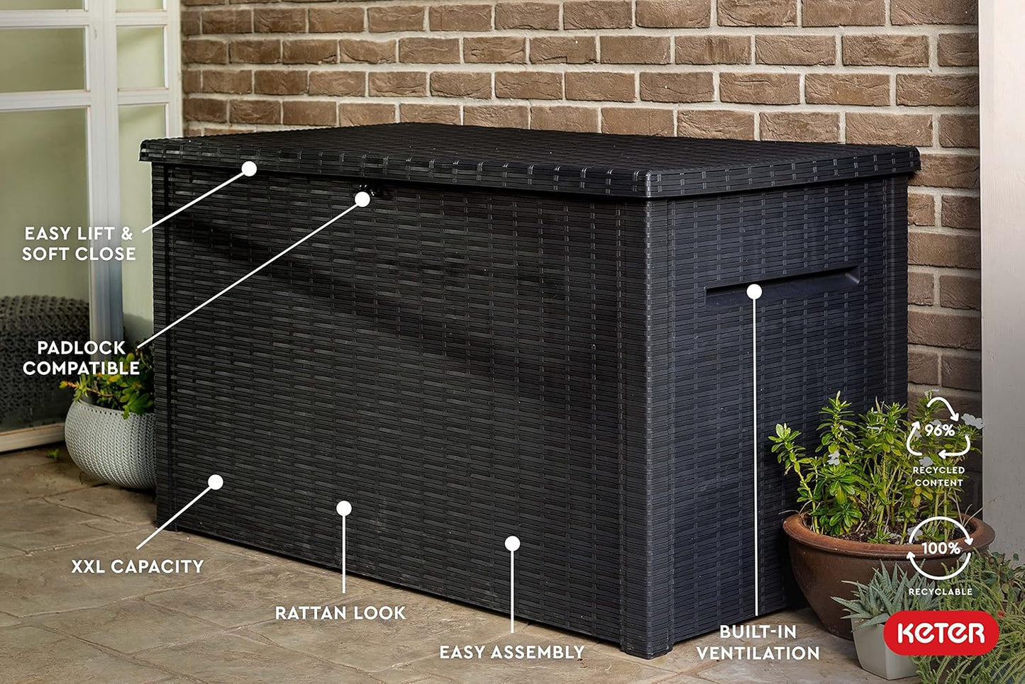 Keter Java 870L Outdoor Storage Box - Anthracite