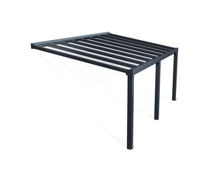 Stockholm Patio Cover 5.9m x 3.4m - Grey Frame With Clear Roof