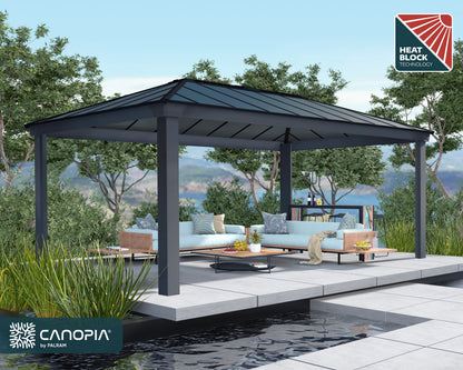 Dallas Gazebo 3.6m x 6.1m - Grey Frame With Grey Roof