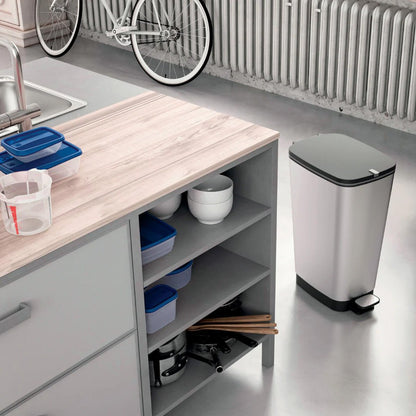 Curver Chic 35L Pedal Bin - Steel Look - mazeproducts