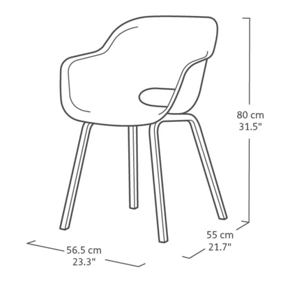 Keter Noa Dining Chair - White- 2 Pack