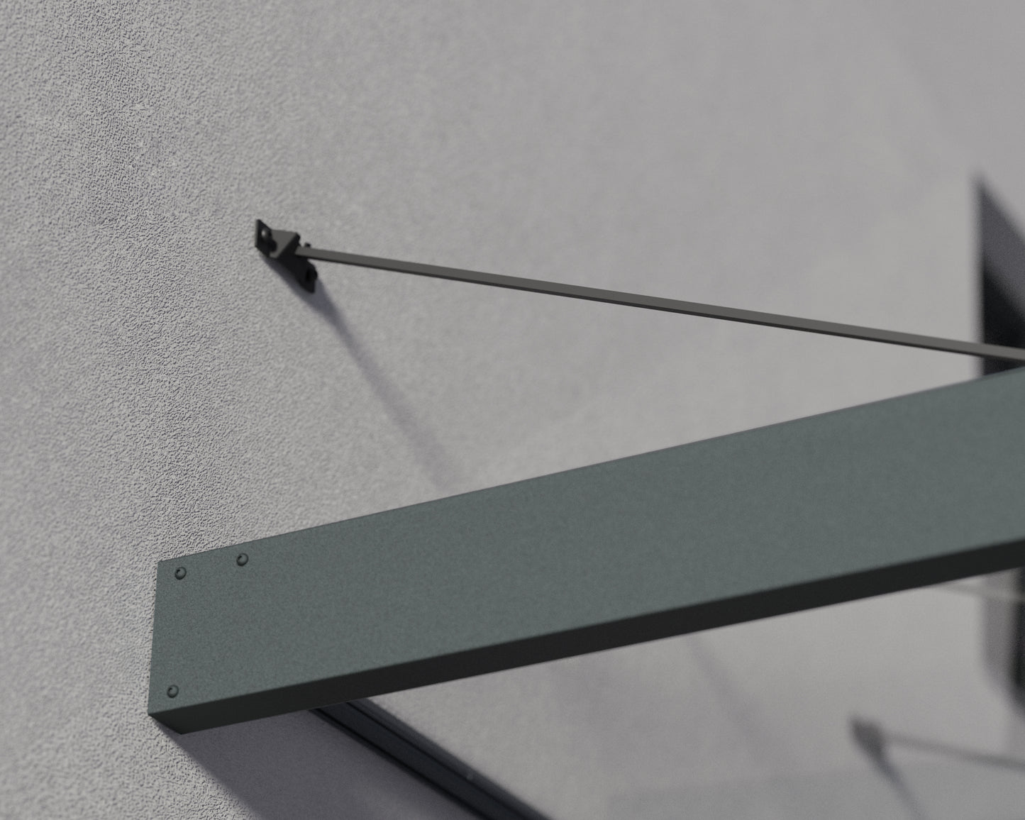 Sophia XL Door Awning 2.9m x 1.4m - Grey Frame with Clear Panel