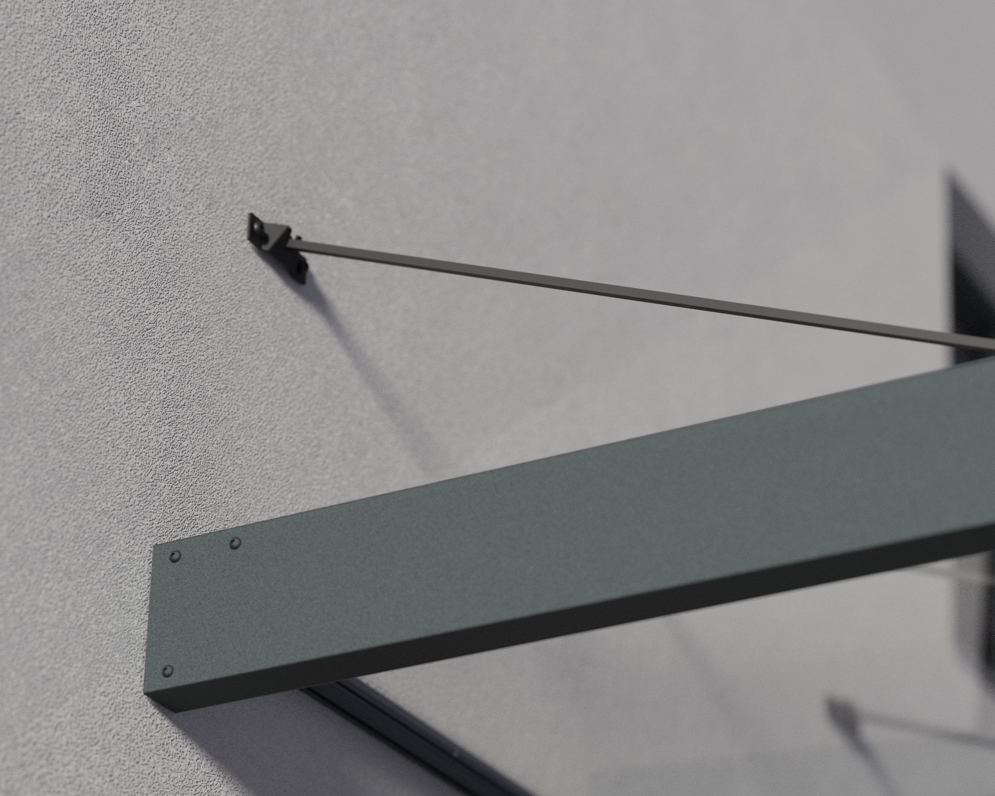 Sophia XL Door Awning 5.7m x 1.4m - Grey Frame with Clear Panel