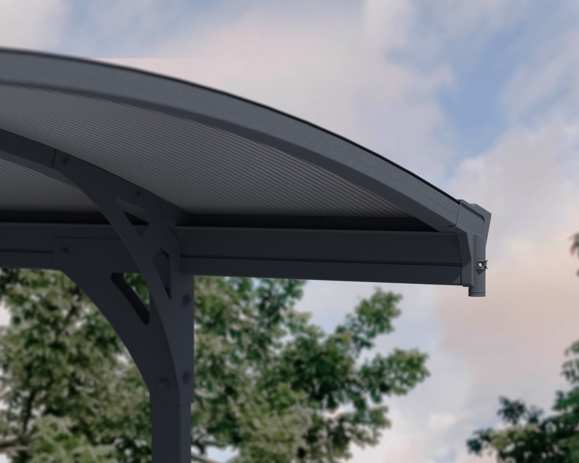 Vitoria Carport 2.9m x 5m - Grey Frame With Grey Roof