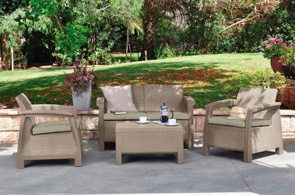 Keter Corfu 4 Seater Lounge Set - Cappuccino