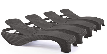 Keter Atlantic Sun Lounger - Graphite - 2 Pack