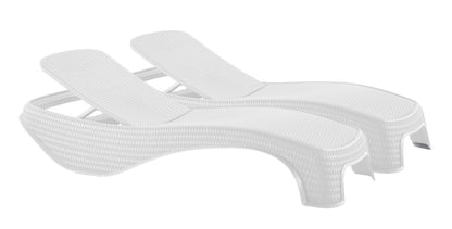 Keter Atlantic Sun Lounger - White- 2 Pack
