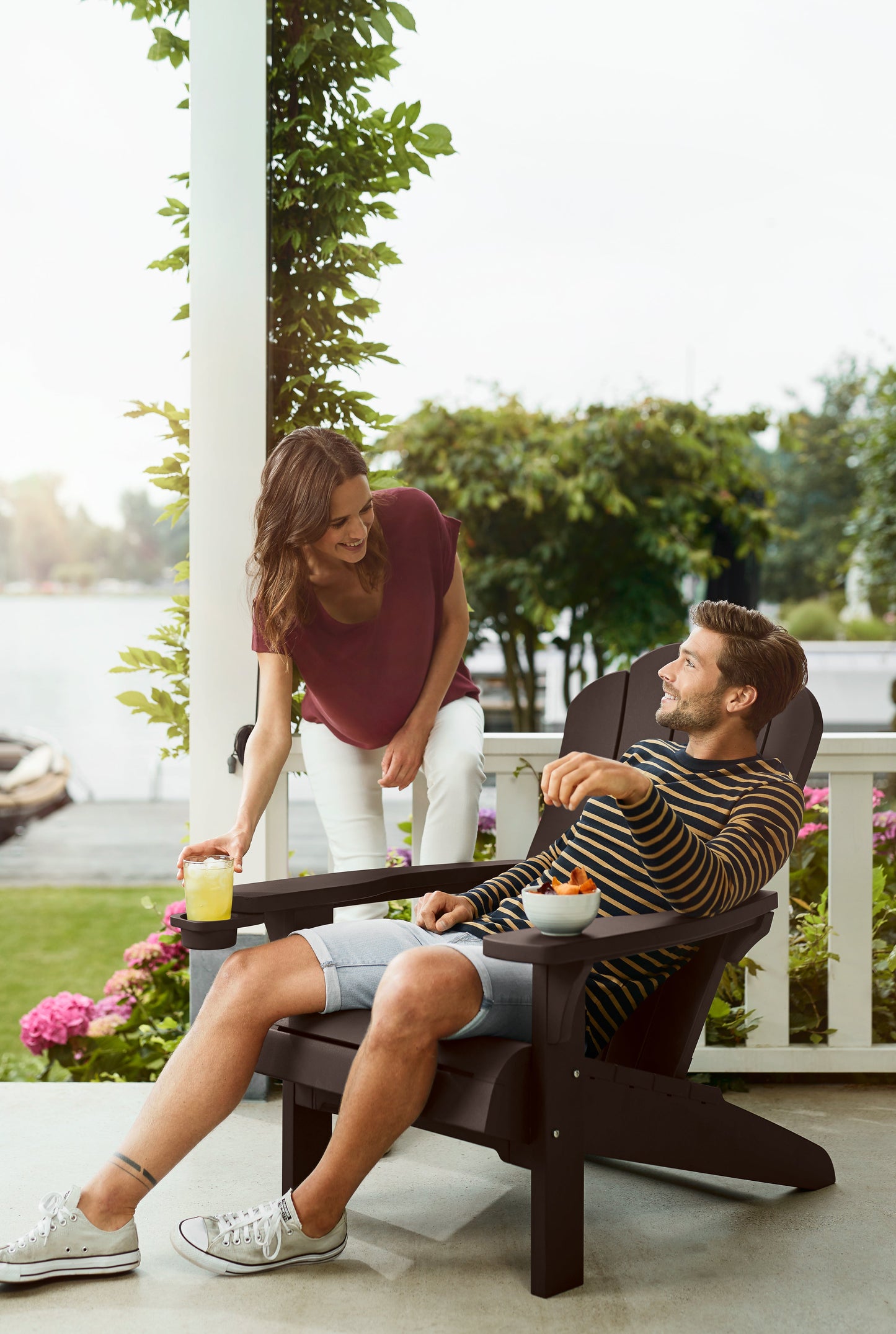 Keter Everest Adirondack Chair- Movable Cupholder - Brown