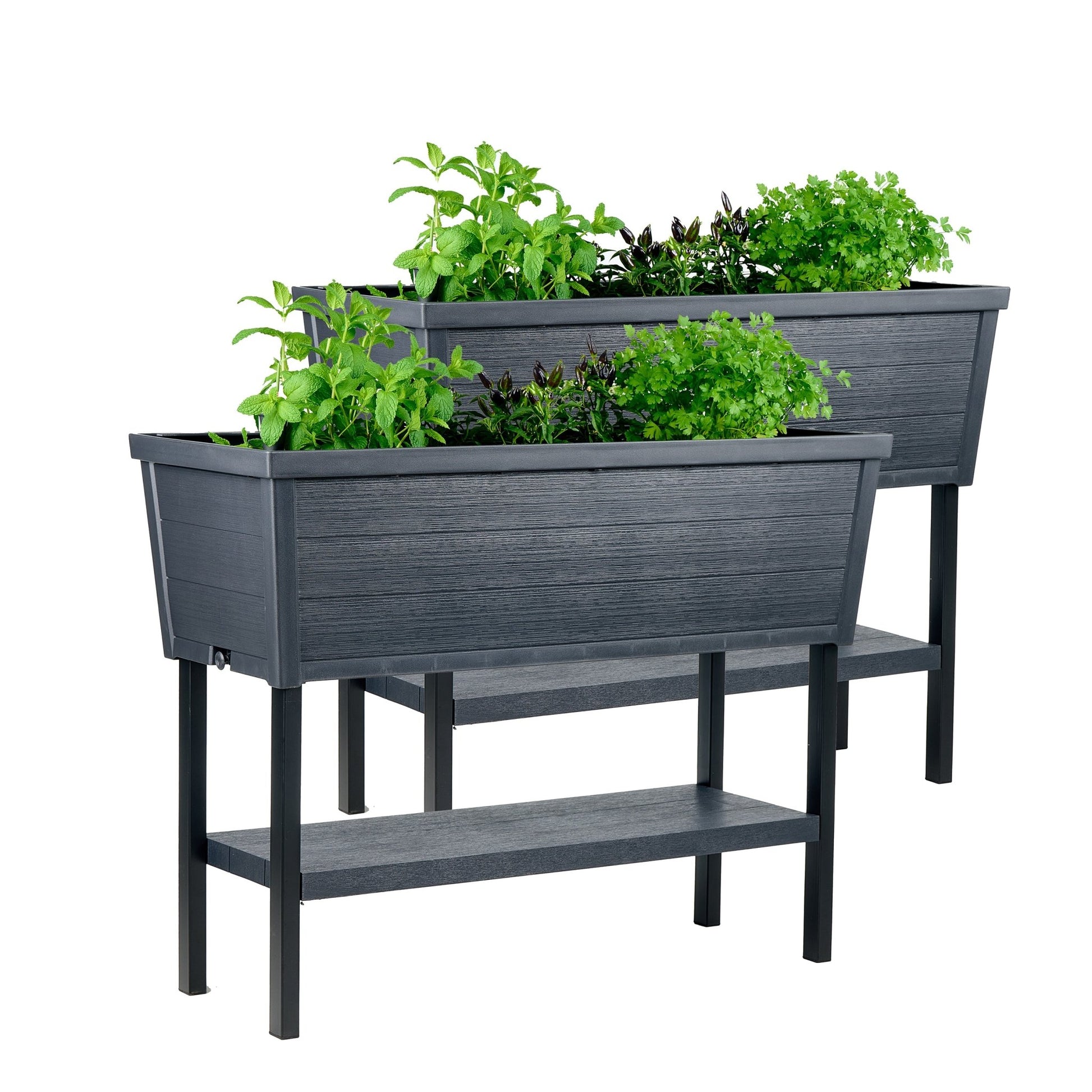 Keter Alfresco Garden Bed - Black - 2 Pack - mazeproducts