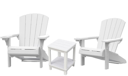 Keter Alpine Adirondack Set with Deluxe Table - White