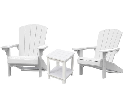 Keter Alpine Adirondack Set with Deluxe Table - White