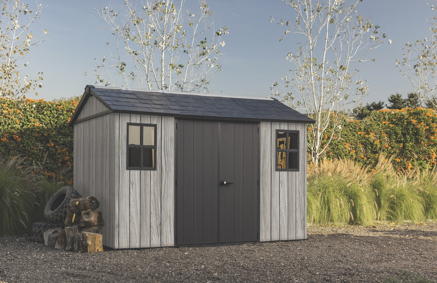 PRE ORDER: OCT - Keter Apex Shed 7.5x11 - Stormgrey Look (2.3 x 3.5m)