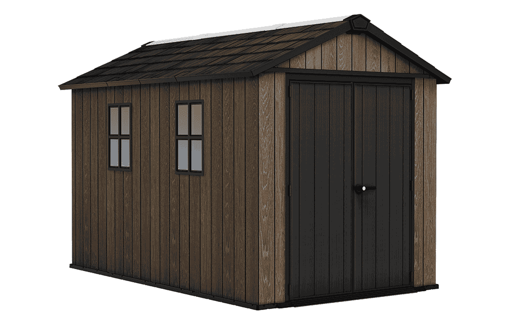 PRE ORDER: OCT. - Keter Apex Shed 7.5x11 - Walnut Look (2.3 x 3.5m)