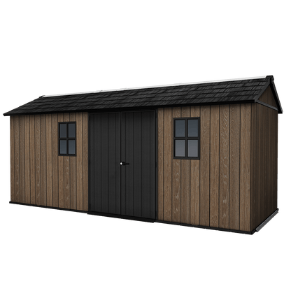 PRE ORDER: OCT. - Keter Apex Shed 7.5x17 - Walnut Look (2.3 x 5.2m)