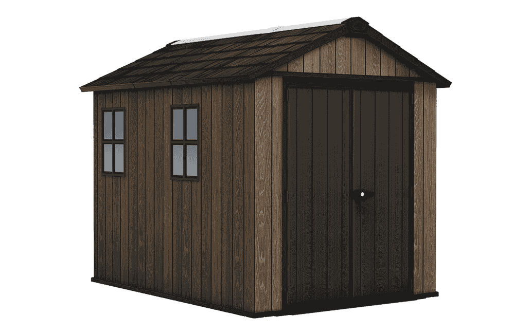 PRE ORDER: OCT. - Keter Apex Shed 7.5x9 - Walnut Look (2.3 x 2.9m)