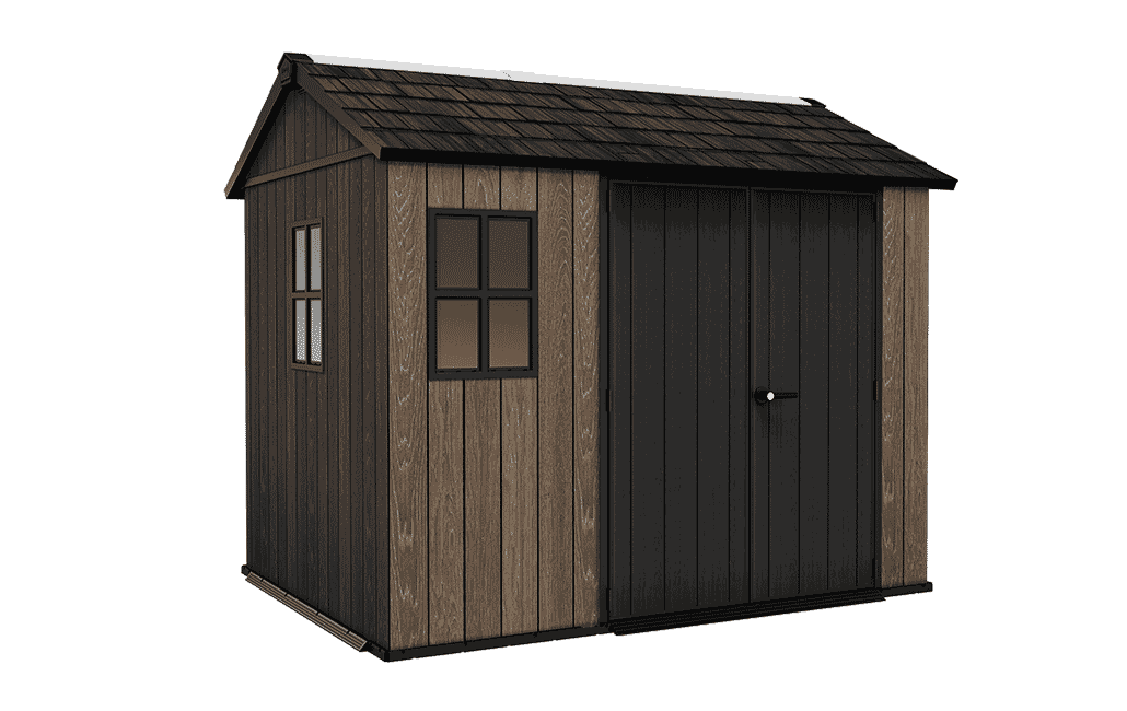 PRE ORDER: OCT. - Keter Apex Shed 7.5x9 - Walnut Look (2.3 x 2.9m)