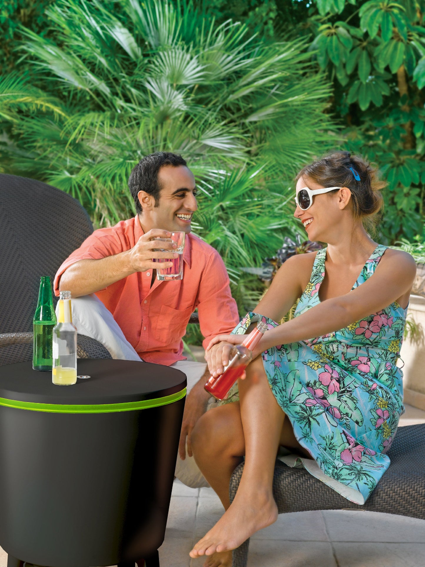 PRE ORDER: NOV. - Keter Illuminated Cool Bar - Graphite/ Lime