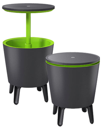 PRE ORDER: NOV. - Keter Illuminated Cool Bar - Graphite/ Lime