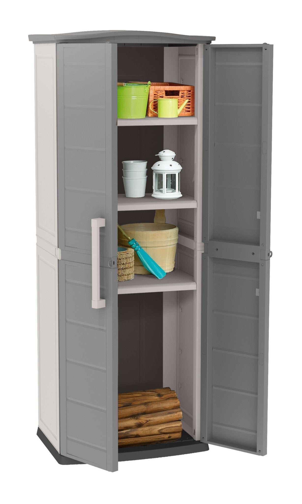 Keter Boston Tall Outdoor Storage Cabinet - Light Grey