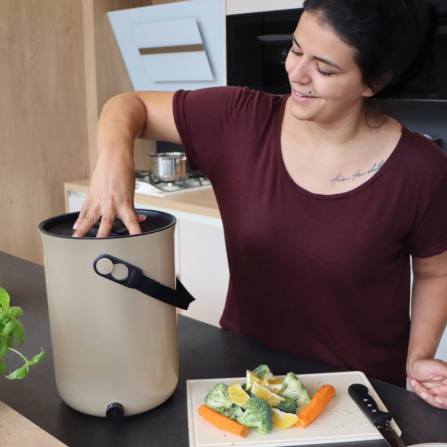 Skaza 9.6L Bokashi Organko 2 Composter - Cappuccino
