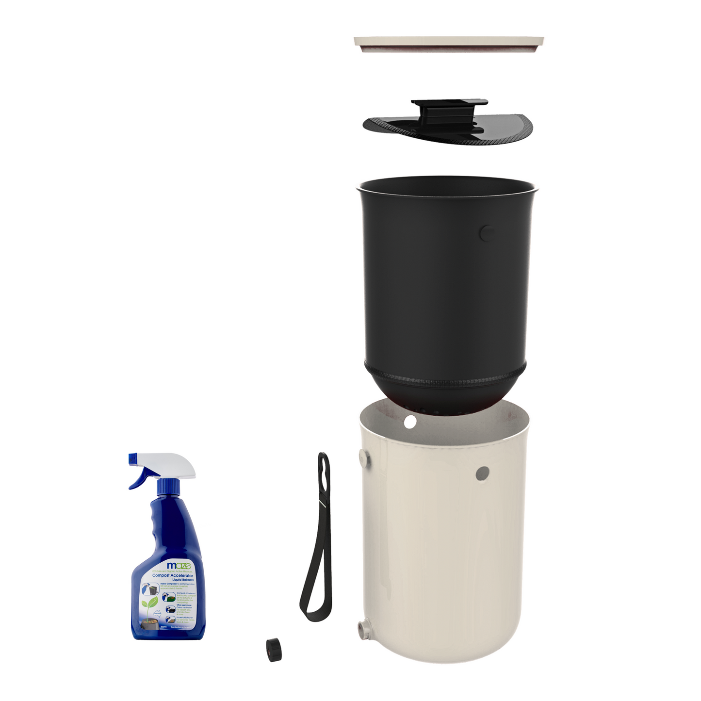 Skaza 9.6L Bokashi Organko 2 Composter - Cream White