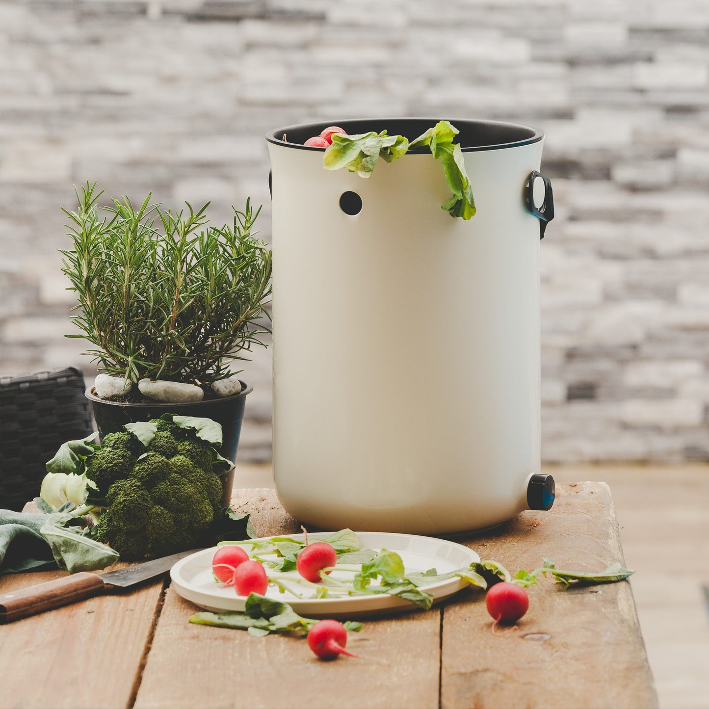 Skaza 9.6L Bokashi Organko 2 Composter - Cream White