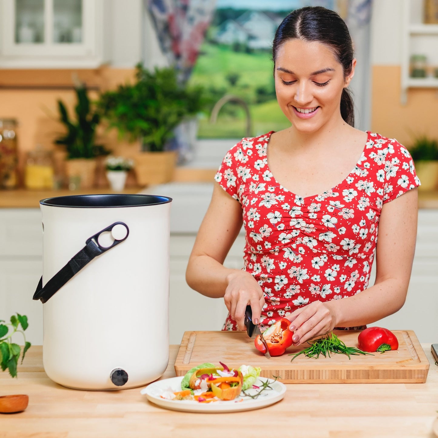 Skaza 9.6L Bokashi Organko 2 Composter - Cream White