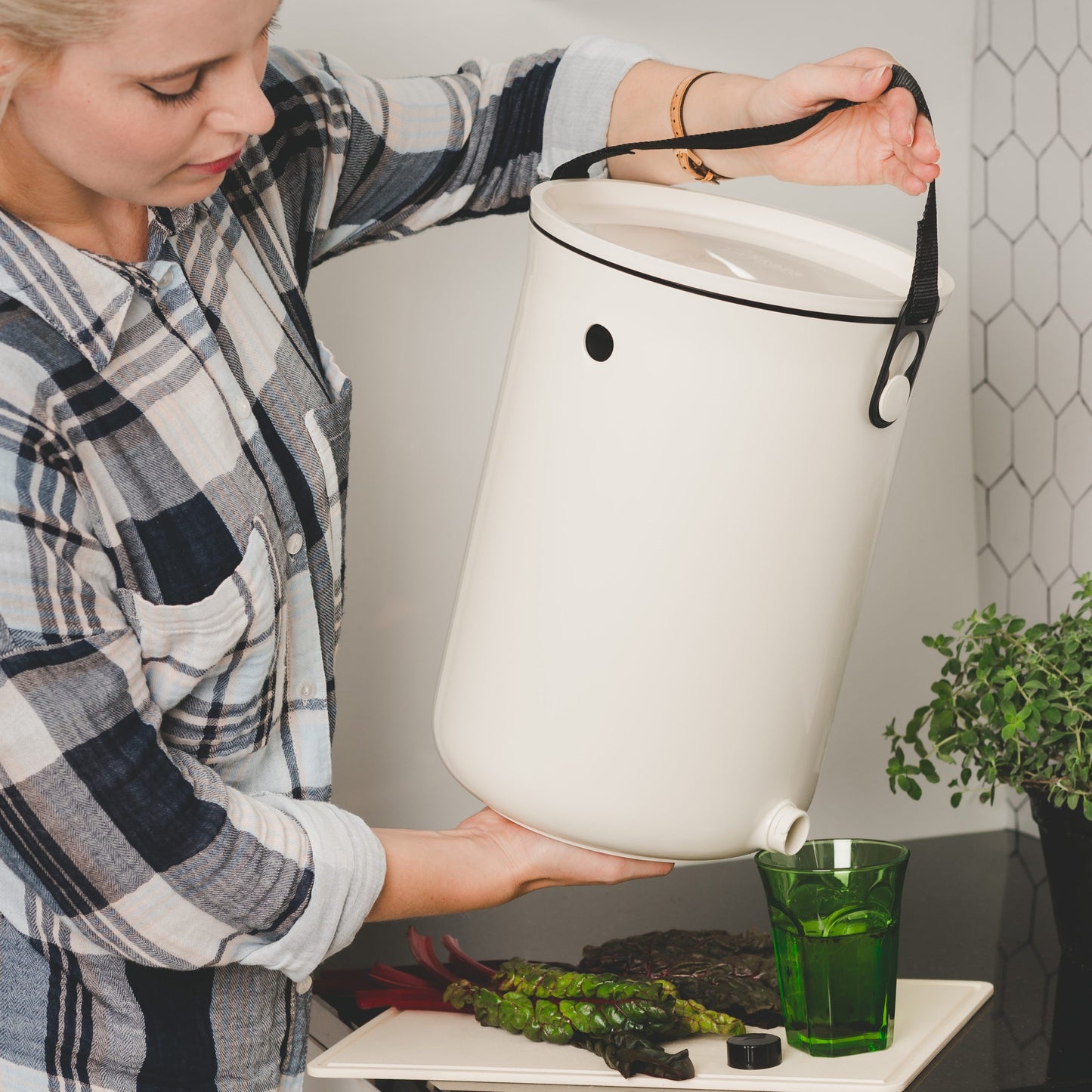 Skaza 9.6L Bokashi Organko 2 Composter - Cream White