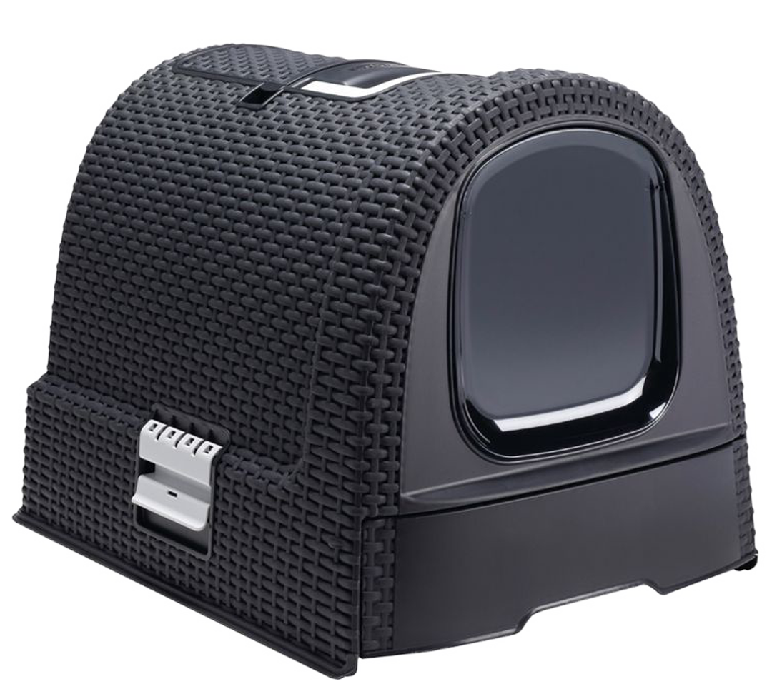 Curver Rattan Style Cat Litter Box - Graphite