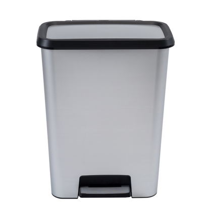 CURVER Compattia Duo Pedal Bin - 2 x 23L -  Steel Look