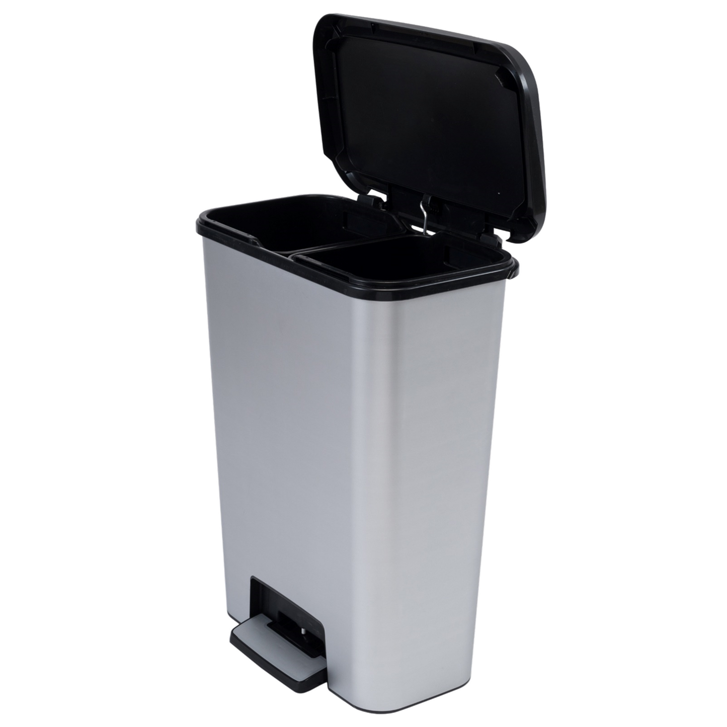 CURVER Compattia Duo Pedal Bin - 2 x 23L -  Steel Look