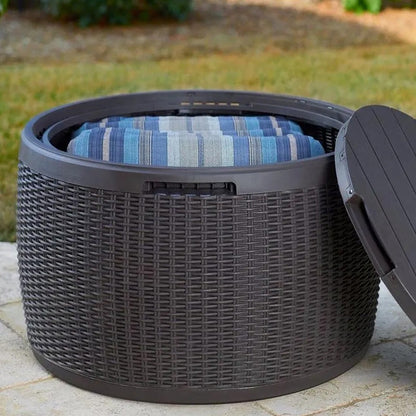 PRE ORDER: SEP. - Keter Circa Rattan 140L Storage Box - Grey