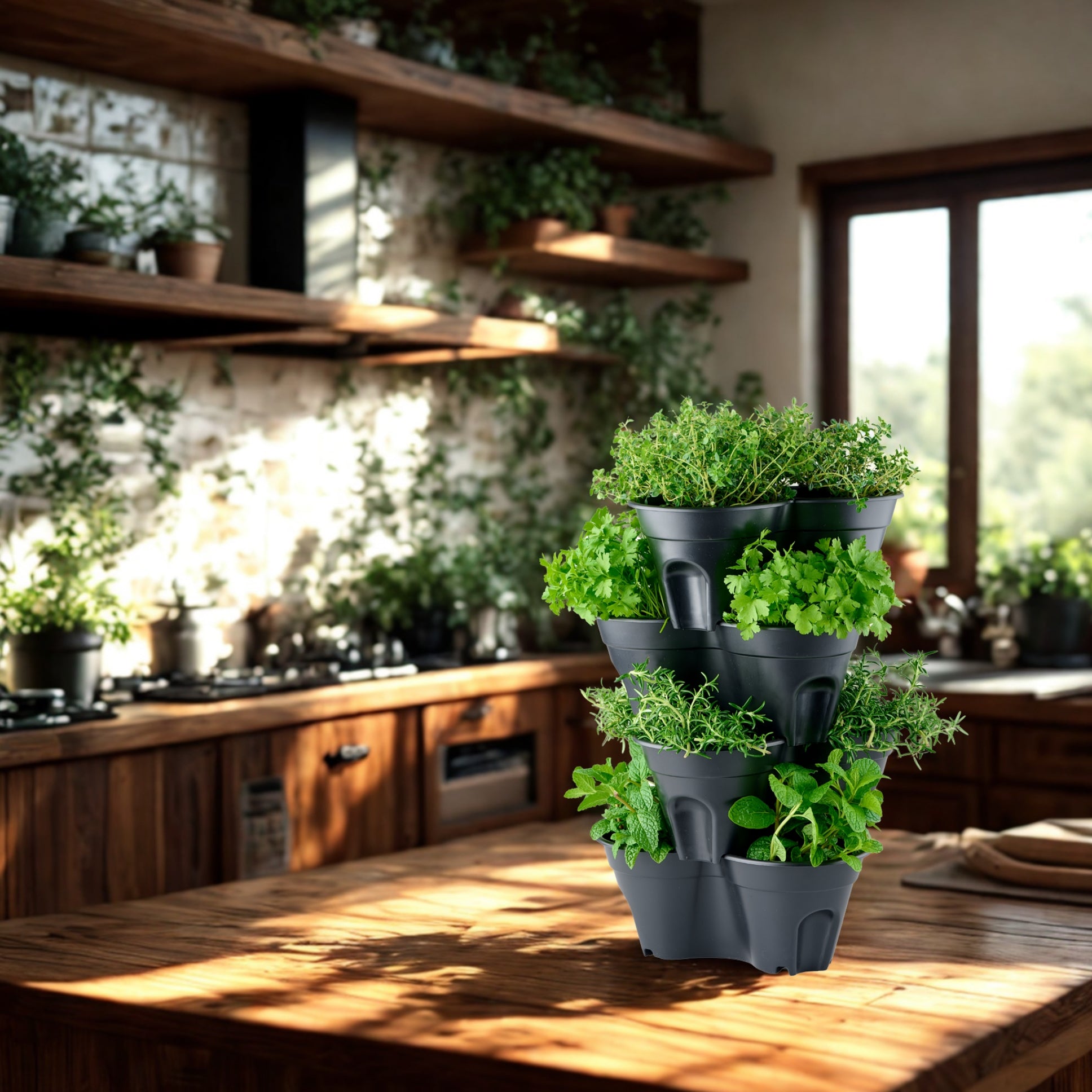 PRE ORDER: DEC. - Compact Stackable Planter 4 Pack - mazeproducts