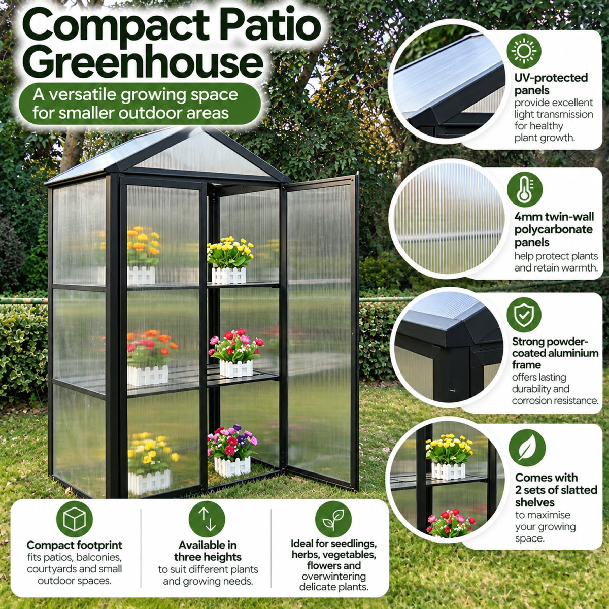 Compact Patio Greenhouse 1450