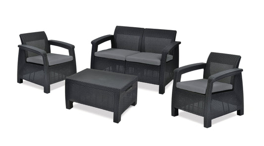 PRE ORDER: OCT. - Keter Corfu 4 Seater Storage Lounge Set